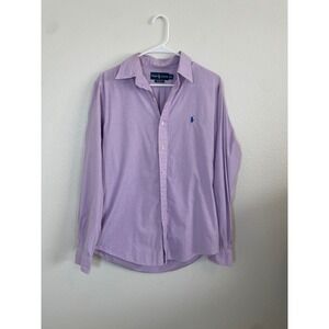 Ralph Lauren Custom Fit 15.5 Gingham ButtonDown Shirt Mens Pink Blue Long Sleeve